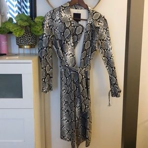 Faux Snake skin trench Coat